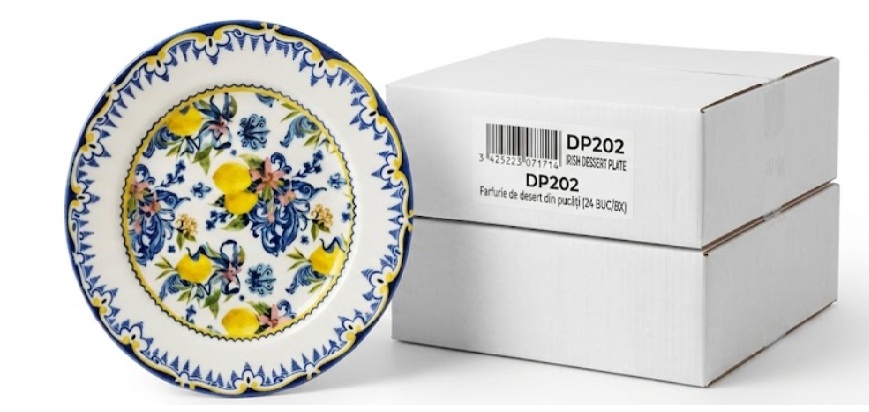 Farfurie intinsa din portelan, pentru desert, 20 cm, Grunberg TDP202 Cod produs: TDP202