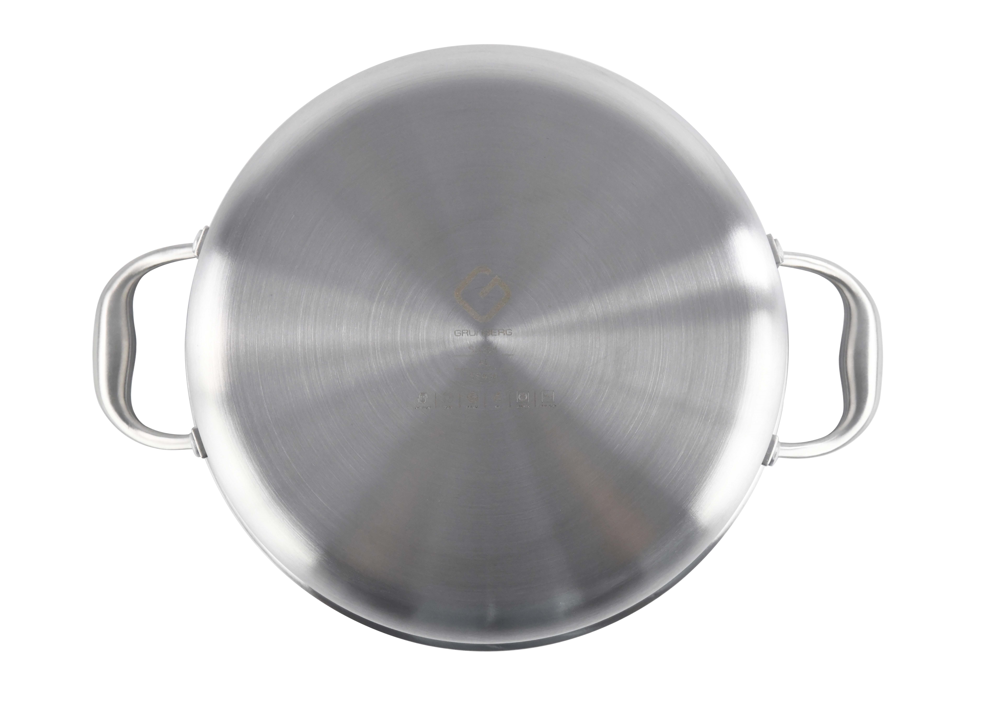 Cratita joasa, din inox, cu capac din sticla, invelis anti-aderent honeycomb, compatibila plita cu inductie, 26 cm, 3.00 l, Grunberg GR9626 thumbnail 3