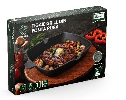 Tigaie Grill din Fontă Pură Cod produs: GR8631 thumbnail 2